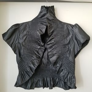 Fancy Slate Gray Thin Polyester Half Jacket